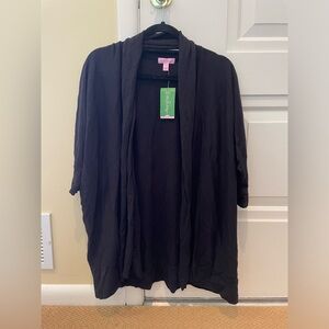 NWT Lilly Pulitzer Three Quarter Sleeve Black Cardigan